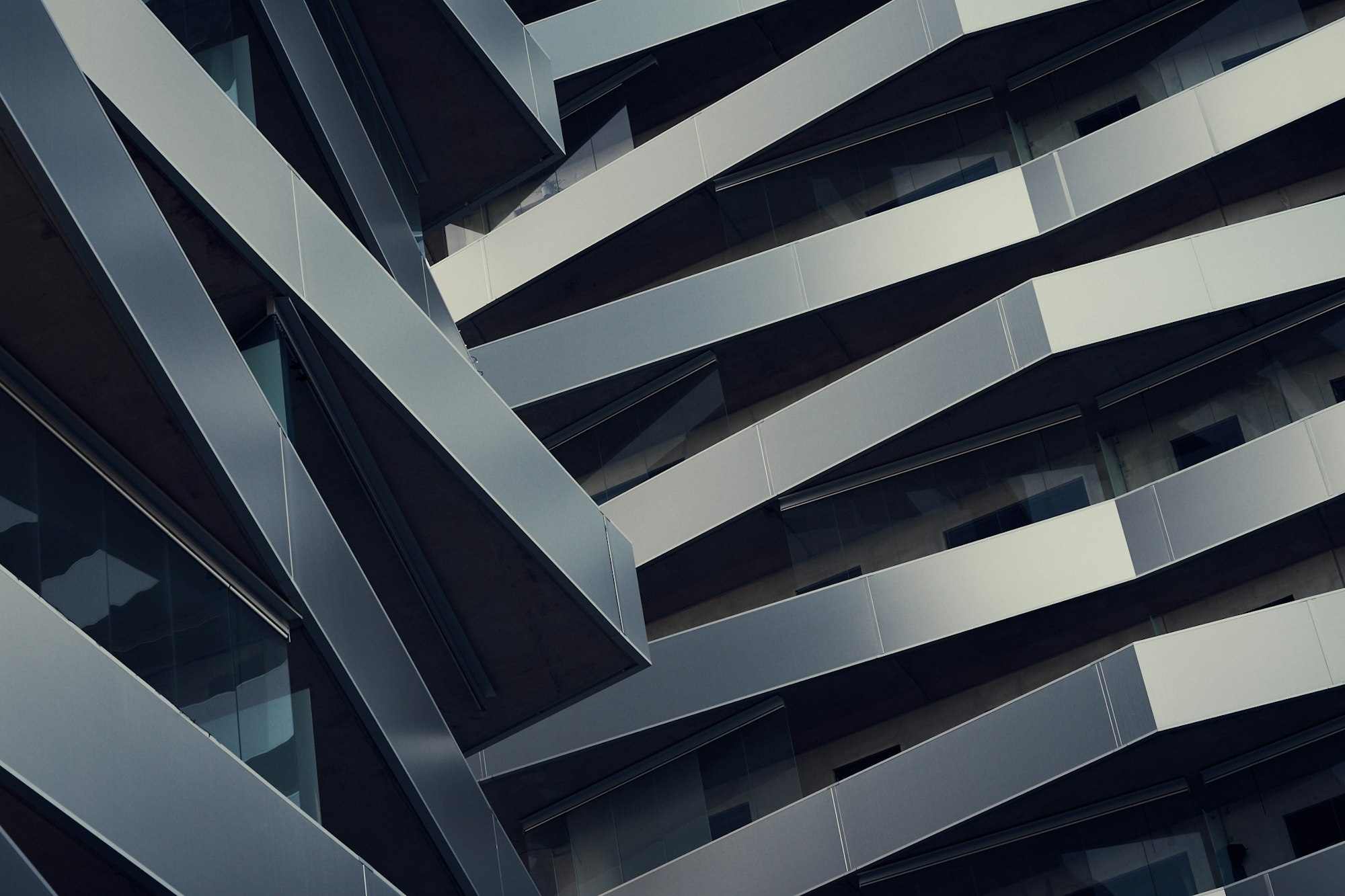 Low-angle view of a modern concrete building